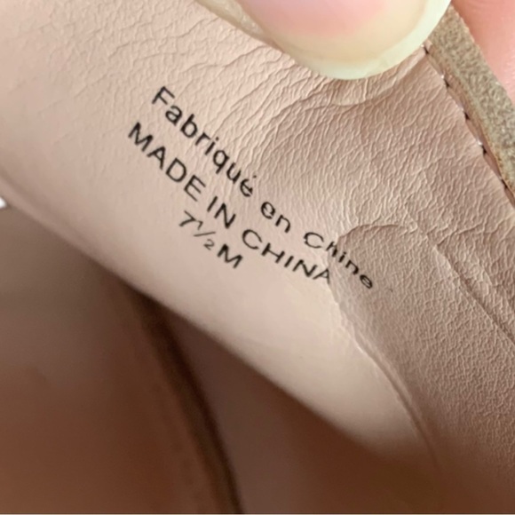 Avec Les  Filles Mallory Nude Peep Toe Ruffle Heel Mules Size 7.5 Shoes - Picture 12 of 15